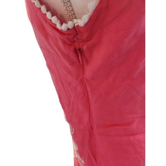 ModCloth Knitted Dove Pink Sleeveless Dress S Sheath Embroidered Boho Retro - Picture 4 of 7